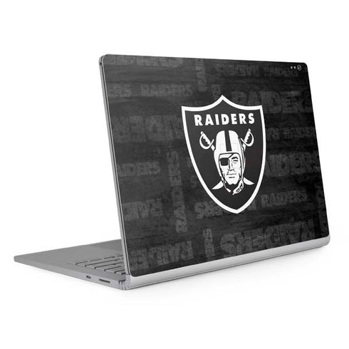 NFL Las Vegas Raiders Black & White Surface Book 2 13.5in Skin